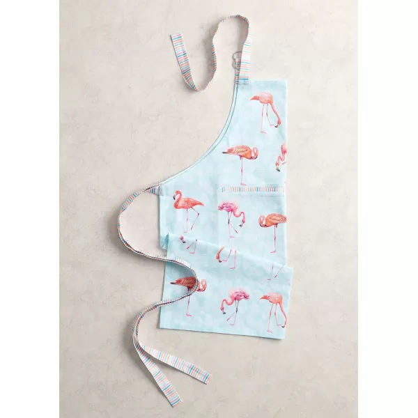 Maison d Hermine Apron 100 Cotton 1 Piece Adjustable Neck Strap Apron with Center Pocket for Home Kitchen  SpringSummer17  Flamingo Love