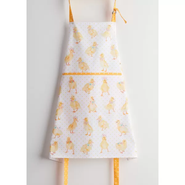 Maison d Hermine Apron 100 Cotton 1 Piece Adjustable Neck Strap Apron with Center Pocket for Home Kitchen  SpringSummer18  Ducklings in Spring