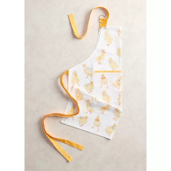 Maison d Hermine Apron 100 Cotton 1 Piece Adjustable Neck Strap Apron with Center Pocket for Home Kitchen  SpringSummer18  Ducklings in Spring