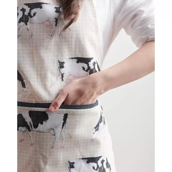 Maison d Hermine Apron 100 Cotton 1 Piece Adjustable Neck Strap Apron with Center Pocket for Home Kitchen  SpringSummer19  We Love Cows