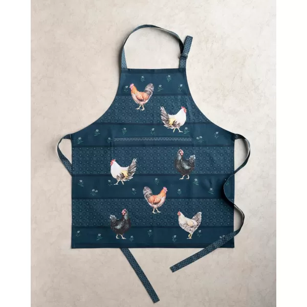 Maison d Hermine Apron 100 Cotton 1 Piece Adjustable Neck Strap Apron with Center Pocket for Home Kitchen  SpringSummer21  Meadow Rooster