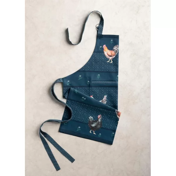 Maison d Hermine Apron 100 Cotton 1 Piece Adjustable Neck Strap Apron with Center Pocket for Home Kitchen  SpringSummer21  Meadow Rooster