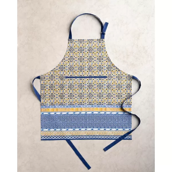 Maison d Hermine Apron 100 Cotton 1 Piece Adjustable Neck Strap Apron with Center Pocket for Home Kitchen  SpringSummer26  Ceramic