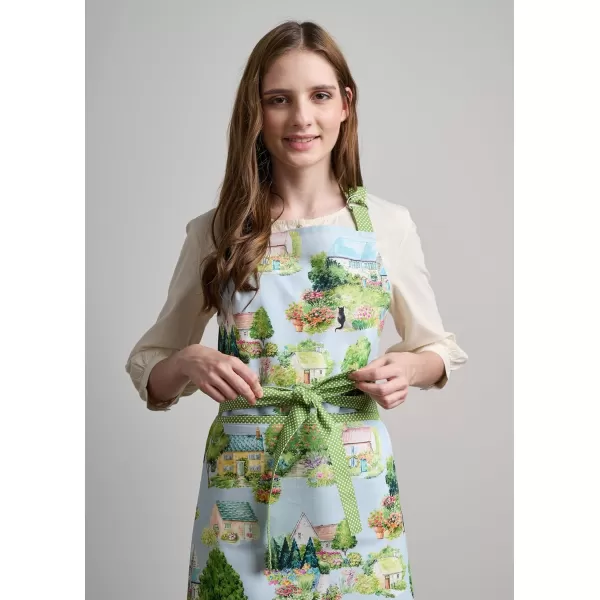 Maison d Hermine Apron 100 Cotton 1 Piece Adjustable Neck Strap Apron with Center Pocket for Home Kitchen  SpringSummer29  Gignac