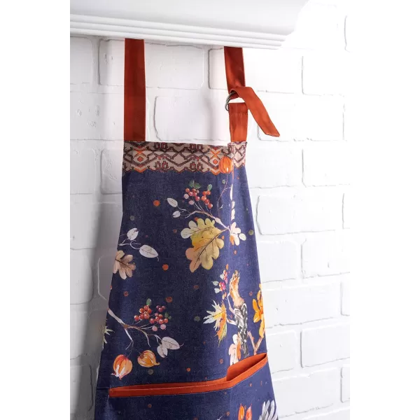 Maison d Hermine Apron 100 Cotton 2750 Inch x 3150 Inch 1 Piece Adjustable Neck Strap Cloth Apron with Center Pocket amp Long Ties for Gifts Chef Women amp Men Damask  ThanksgivingChristmas01  Kelim  Infinity