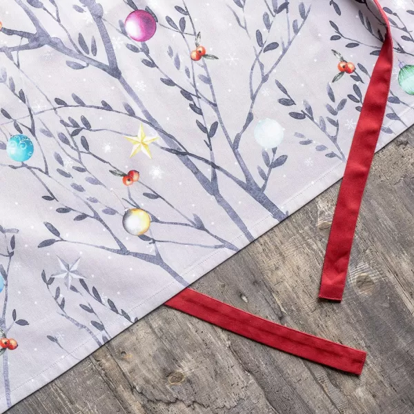 Maison d Hermine Apron 100 Cotton 2750 Inch x 3150 Inch 1 Piece Adjustable Neck Strap Cloth Apron with Center Pocket amp Long Ties for Gifts Chef Women amp Men Damask  ThanksgivingChristmas21  Fairy Christmas