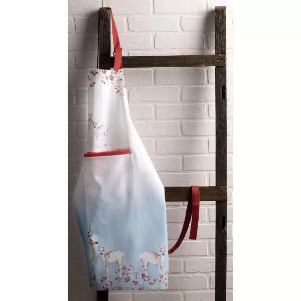 Maison d Hermine Apron 100 Cotton 2750 Inch x 3150 Inch 1 Piece Adjustable Neck Strap Cloth Apron with Center Pocket amp Long Ties for Gifts Chef Women amp Men Damask  ThanksgivingChristmas34  Fairytale Forest