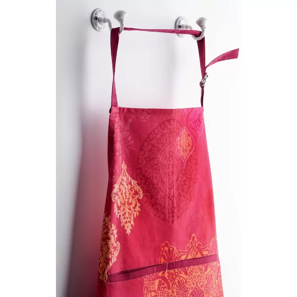 Maison d Hermine Apron 100 Cotton 2750 Inch x 3150 Inch 1 Piece Adjustable Neck Strap Cloth Apron with Center Pocket amp Long Ties for Gifts Chef Women amp Men Damask  ThanksgivingChristmas40  Versailles