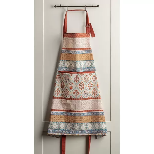 Maison d Hermine Apron 100 Cotton 2750 Inch x 3150 Inch 1 Piece Adjustable Neck Strap Cloth Apron with Center Pocket amp Long Ties for Gifts Chef Women amp Men Damask  ThanksgivingChristmas12  Romane
