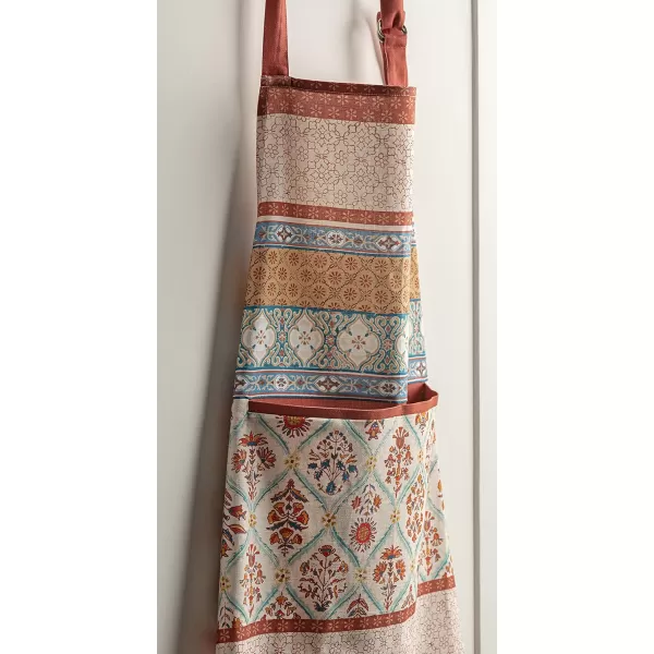 Maison d Hermine Apron 100 Cotton 2750 Inch x 3150 Inch 1 Piece Adjustable Neck Strap Cloth Apron with Center Pocket amp Long Ties for Gifts Chef Women amp Men Damask  ThanksgivingChristmas12  Romane