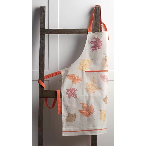 Maison d Hermine Apron 100 Cotton 2750 Inch x 3150 Inch 1 Piece Adjustable Neck Strap Cloth Apron with Center Pocket amp Long Ties for Gifts Chef Women amp Men Damask  ThanksgivingChristmas36  Colors of Autumn