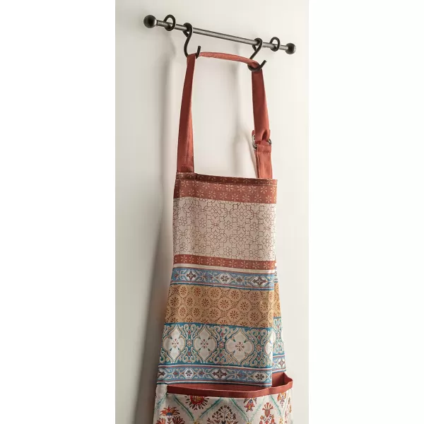 Maison d Hermine Apron 100 Cotton 2750 Inch x 3150 Inch 1 Piece Adjustable Neck Strap Cloth Apron with Center Pocket amp Long Ties for Gifts Chef Women amp Men Damask  ThanksgivingChristmas12  Romane