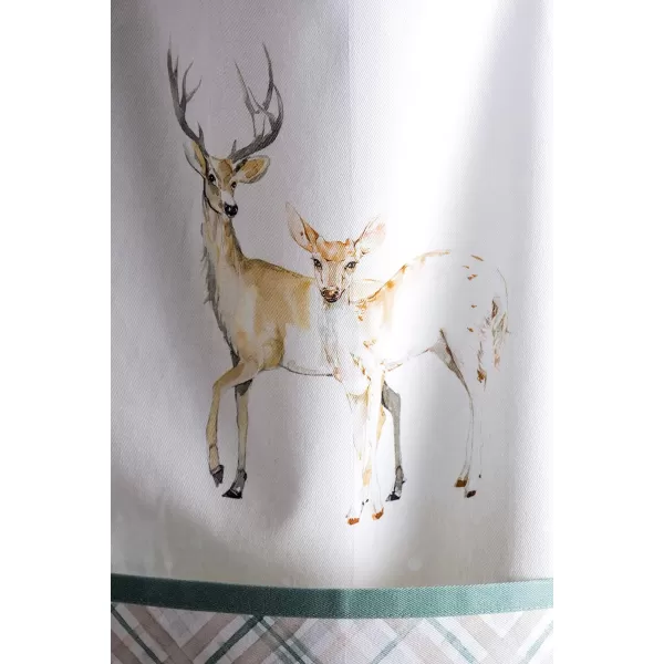 Maison d Hermine Apron 100 Cotton 2750 Inch x 3150 Inch 1 Piece Adjustable Neck Strap Cloth Apron with Center Pocket amp Long Ties for Gifts Chef Women amp Men Damask  ThanksgivingChristmas16  Deer in the Woods With Pocket