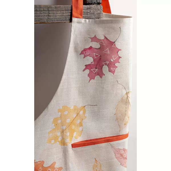 Maison d Hermine Apron 100 Cotton 2750 Inch x 3150 Inch 1 Piece Adjustable Neck Strap Cloth Apron with Center Pocket amp Long Ties for Gifts Chef Women amp Men Damask  ThanksgivingChristmas36  Colors of Autumn