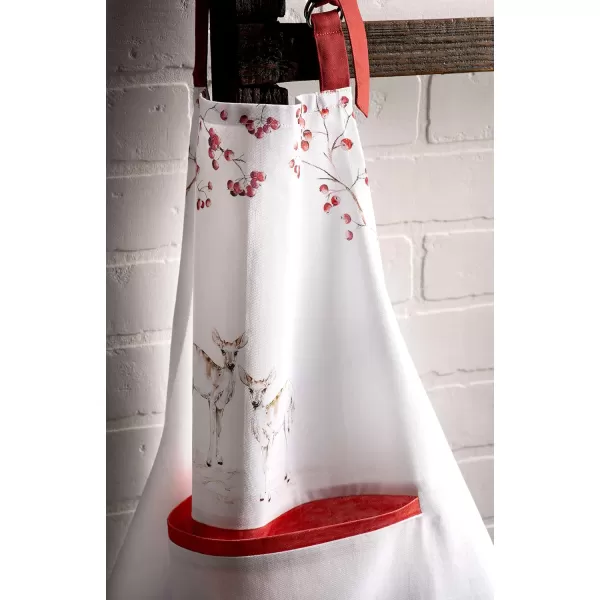 Maison d Hermine Apron 100 Cotton 2750 Inch x 3150 Inch 1 Piece Adjustable Neck Strap Cloth Apron with Center Pocket amp Long Ties for Gifts Chef Women amp Men Damask  ThanksgivingChristmas34  Fairytale Forest