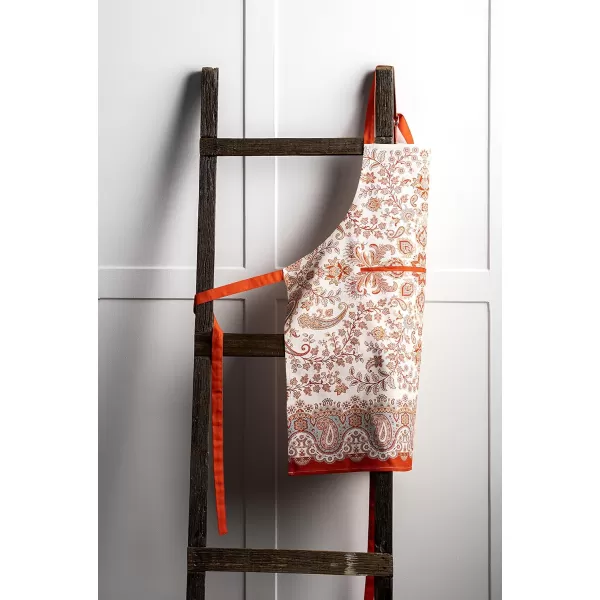 Maison d Hermine Apron 100 Cotton 2750 Inch x 3150 Inch 1 Piece Adjustable Neck Strap Cloth Apron with Center Pocket amp Long Ties for Gifts Chef Women amp Men Damask  ThanksgivingChristmas18  Cachemire