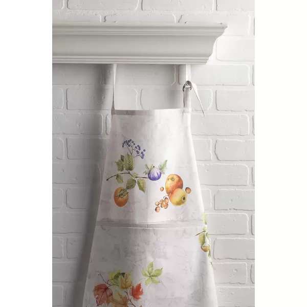 Maison d Hermine Apron 100 Cotton 2750 Inch x 3150 Inch 1 Piece Adjustable Neck Strap Cloth Apron with Center Pocket amp Long Ties for Gifts Chef Women amp Men Damask  ThanksgivingChristmas27  Fruit Dhiver