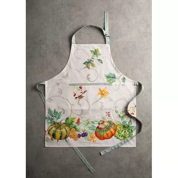Maison d Hermine Apron 100 Cotton 2750 Inch x 3150 Inch 1 Piece Adjustable Neck Strap Cloth Apron with Center Pocket amp Long Ties for Gifts Chef Women amp Men Damask  ThanksgivingChristmas30  Lumina