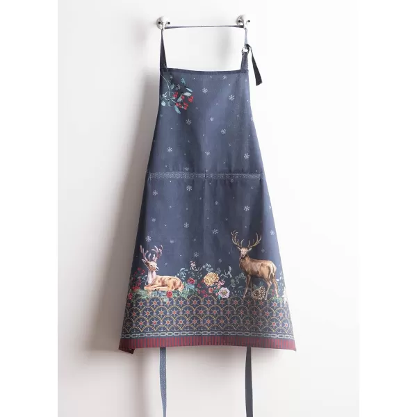 Maison d Hermine Apron 100 Cotton 2750 Inch x 3150 Inch 1 Piece Adjustable Neck Strap Cloth Apron with Center Pocket amp Long Ties for Gifts Chef Women amp Men Damask  ThanksgivingChristmas31  Christmas Joy