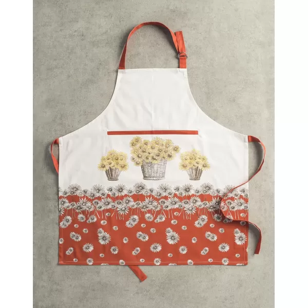 Maison d Hermine Apron 100 Cotton 2750 Inch x 3150 Inch 1 Piece Adjustable Neck Strap Cloth Apron with Center Pocket amp Long Ties for Gifts Chef Women amp Men Damask  ThanksgivingChristmas17  Bagatelle