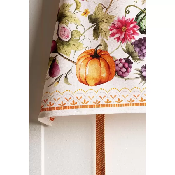 Maison d Hermine Apron 100 Cotton 2750 Inch x 3150 Inch 1 Piece Adjustable Neck Strap Cloth Apron with Center Pocket amp Long Ties for Gifts Chef Women amp Men Damask  ThanksgivingChristmas19  Pumpkin Garden  Cloudy Cream