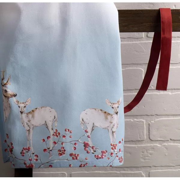 Maison d Hermine Apron 100 Cotton 2750 Inch x 3150 Inch 1 Piece Adjustable Neck Strap Cloth Apron with Center Pocket amp Long Ties for Gifts Chef Women amp Men Damask  ThanksgivingChristmas34  Fairytale Forest