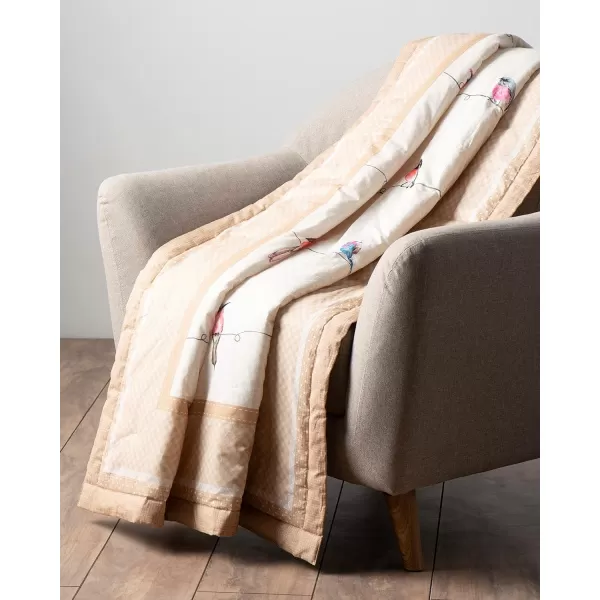 Maison d Hermine Birdies On Wire Cotton Throw Blanket Bohemian Bedding Lightweight and Breathable for Couch Sofa Bed Travel 60x8050x60 11  Birdies on Wire