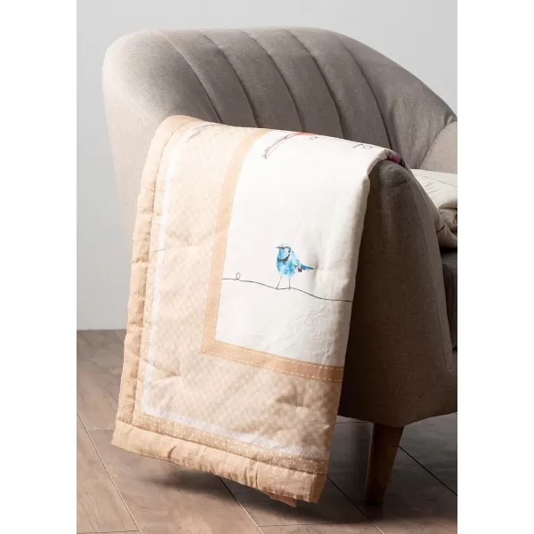 Maison d Hermine Birdies On Wire Cotton Throw Blanket Bohemian Bedding Lightweight and Breathable for Couch Sofa Bed Travel 60x8050x60 11  Birdies on Wire