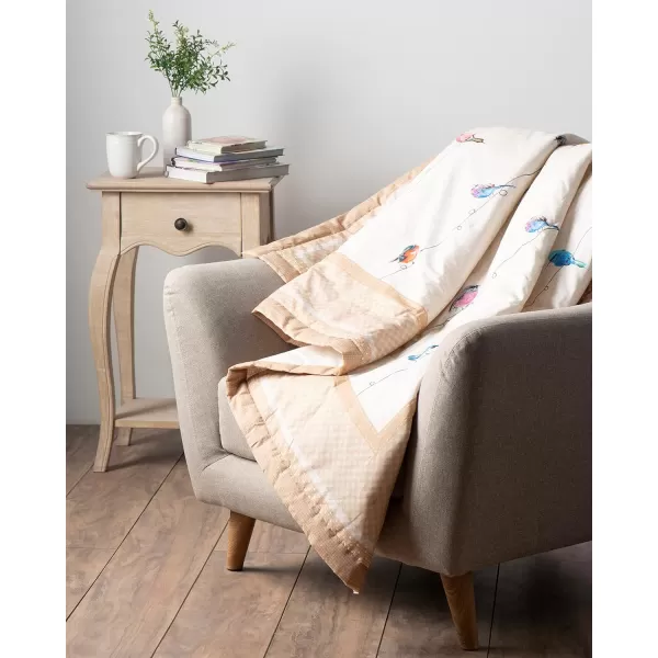 Maison d Hermine Birdies On Wire Cotton Throw Blanket Bohemian Bedding Lightweight and Breathable for Couch Sofa Bed Travel 60x8050x60 11  Birdies on Wire