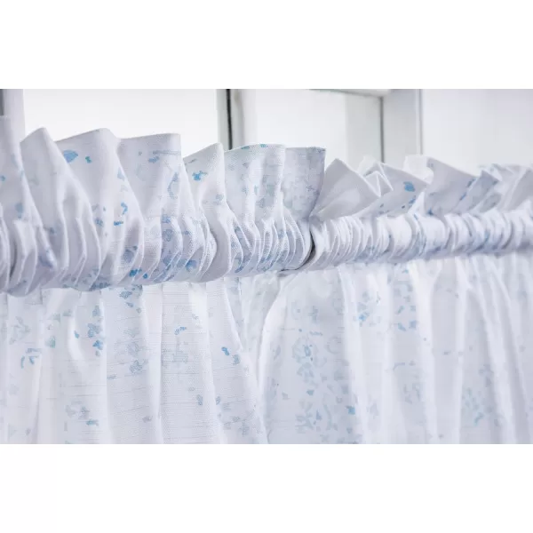 Maison d Hermine Canton 100 Cotton Set of 3 Kitchen Window Curtain for Cafe Kitchen Bedroom Home 2 Tiers 28x36 and 1 Valance 56x1801  Fleurs De Mai
