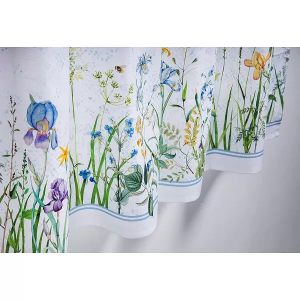 Maison d Hermine Canton 100 Cotton Set of 3 Kitchen Window Curtain for Cafe Kitchen Bedroom Home 2 Tiers 28x36 and 1 Valance 56x1801  Fleurs De Mai
