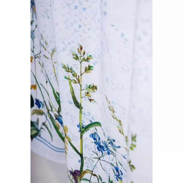 Maison d Hermine Canton 100 Cotton Set of 3 Kitchen Window Curtain for Cafe Kitchen Bedroom Home 2 Tiers 28x36 and 1 Valance 56x1801  Fleurs De Mai