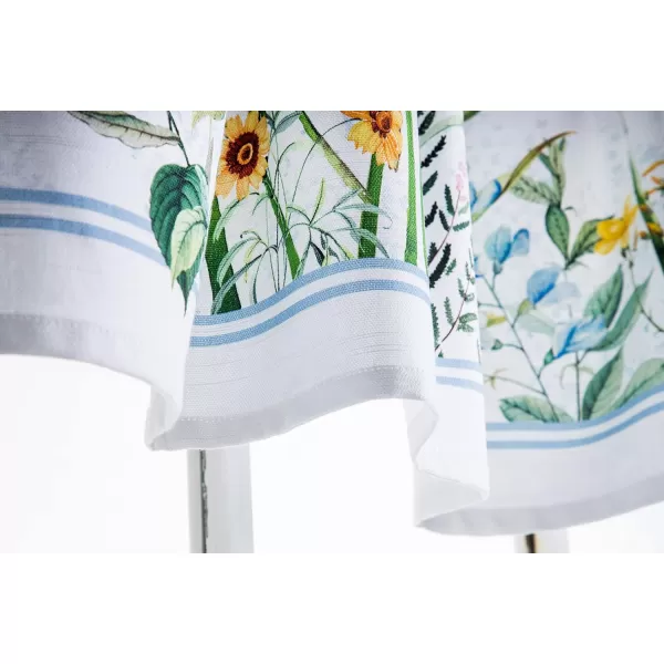 Maison d Hermine Canton 100 Cotton Set of 3 Kitchen Window Curtain for Cafe Kitchen Bedroom Home 2 Tiers 28x36 and 1 Valance 56x1801  Fleurs De Mai
