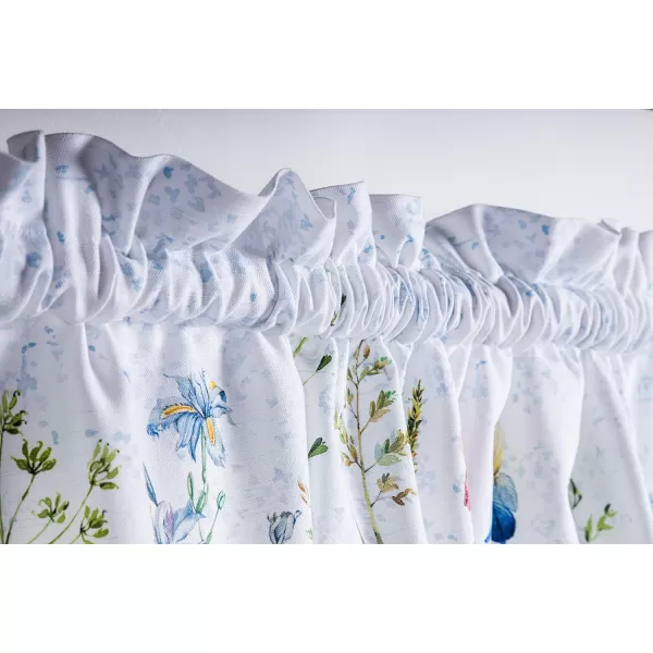 Maison d Hermine Canton 100 Cotton Set of 3 Kitchen Window Curtain for Cafe Kitchen Bedroom Home 2 Tiers 28x36 and 1 Valance 56x1801  Fleurs De Mai
