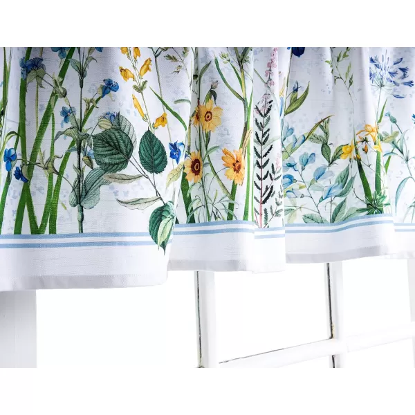 Maison d Hermine Canton 100 Cotton Set of 3 Kitchen Window Curtain for Cafe Kitchen Bedroom Home 2 Tiers 28x36 and 1 Valance 56x1801  Fleurs De Mai