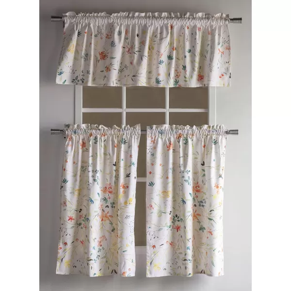 Maison d Hermine Canton 100 Cotton Set of 3 Kitchen Window Curtain for Cafe Kitchen Bedroom Home 2 Tiers 28x36 and 1 Valance 56x1803  Colmar
