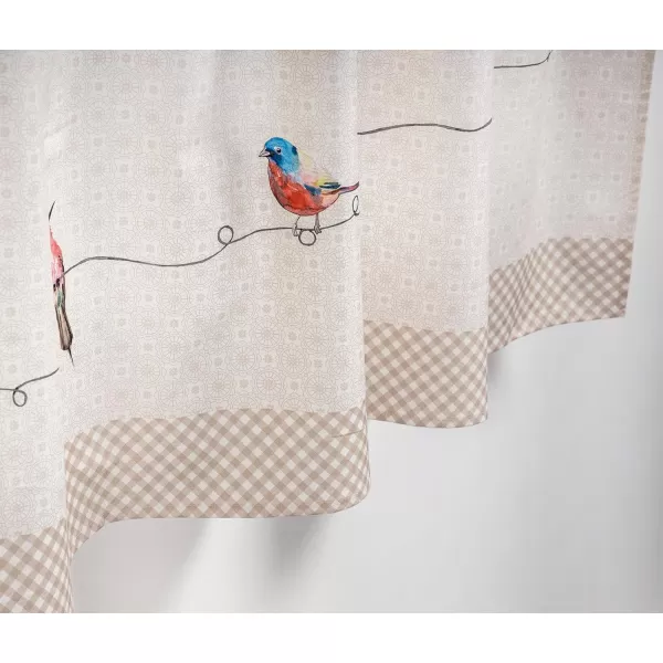 Maison d Hermine Canton 100 Cotton Set of 3 Kitchen Window Curtain for Cafe Kitchen Bedroom Home 2 Tiers 28x36 and 1 Valance 56x1804  Birdies on Wire