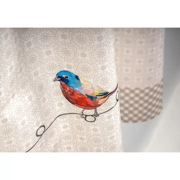 Maison d Hermine Canton 100 Cotton Set of 3 Kitchen Window Curtain for Cafe Kitchen Bedroom Home 2 Tiers 28x36 and 1 Valance 56x1804  Birdies on Wire