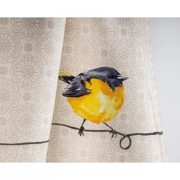 Maison d Hermine Canton 100 Cotton Set of 3 Kitchen Window Curtain for Cafe Kitchen Bedroom Home 2 Tiers 28x36 and 1 Valance 56x1804  Birdies on Wire