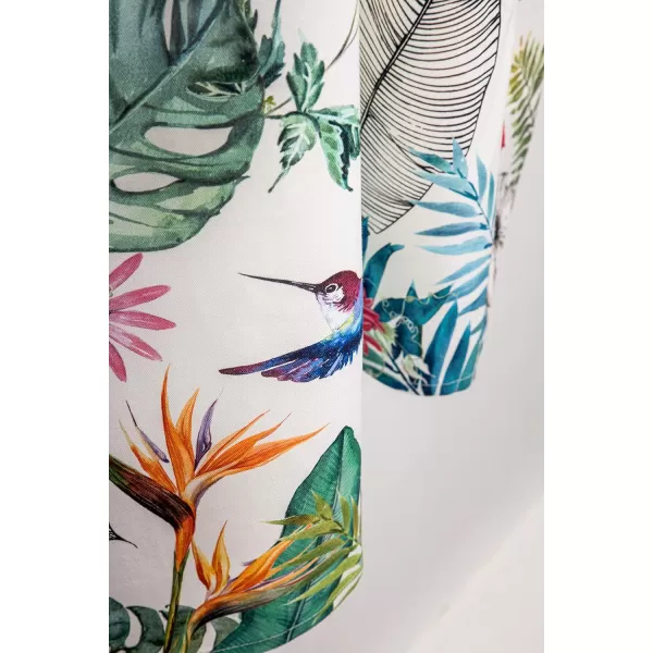 Maison d Hermine Canton 100 Cotton Set of 3 Kitchen Window Curtain for Cafe Kitchen Bedroom Home 2 Tiers 28x36 and 1 Valance 56x1805  Tropiques