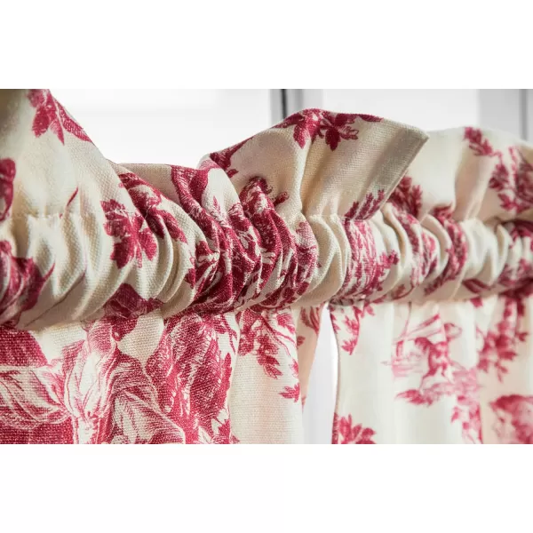 Maison d Hermine Canton 100 Cotton Set of 3 Kitchen Window Curtain for Cafe Kitchen Bedroom Home 2 Tiers 28x36 and 1 Valance 56x1809  the Miller  Red