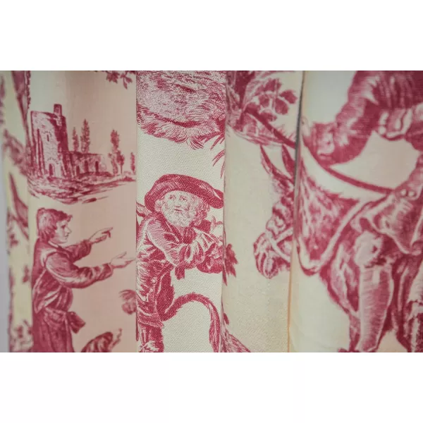 Maison d Hermine Canton 100 Cotton Set of 3 Kitchen Window Curtain for Cafe Kitchen Bedroom Home 2 Tiers 28x36 and 1 Valance 56x1809  the Miller  Red