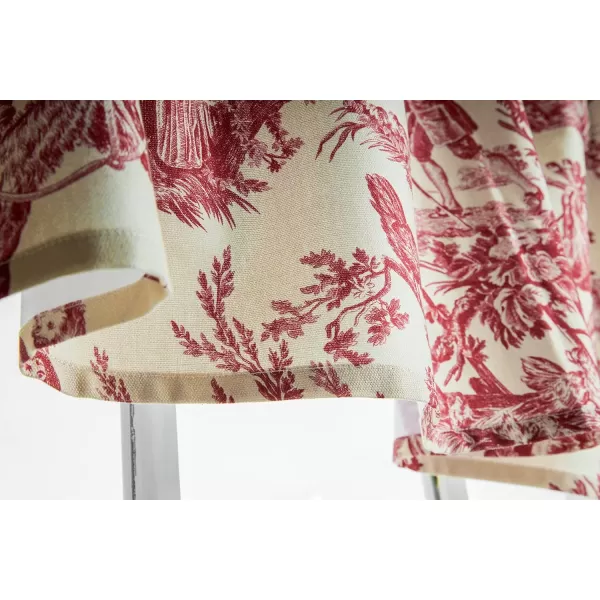 Maison d Hermine Canton 100 Cotton Set of 3 Kitchen Window Curtain for Cafe Kitchen Bedroom Home 2 Tiers 28x36 and 1 Valance 56x1809  the Miller  Red