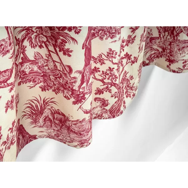 Maison d Hermine Canton 100 Cotton Set of 3 Kitchen Window Curtain for Cafe Kitchen Bedroom Home 2 Tiers 28x36 and 1 Valance 56x1809  the Miller  Red