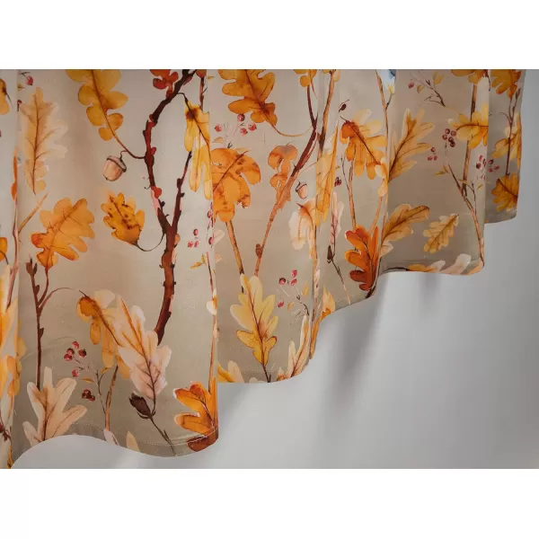 Maison d Hermine Canton 100 Cotton Set of 3 Kitchen Window Curtain for Cafe Kitchen Bedroom Home 2 Tiers 28x36 and 1 Valance 56x1812  Oak Leaves
