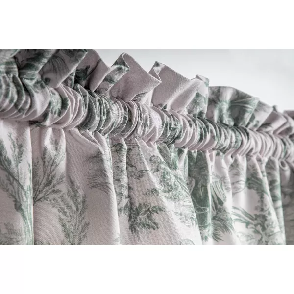 Maison d Hermine Canton 100 Cotton Set of 3 Kitchen Window Curtain for Cafe Kitchen Bedroom Home 2 Tiers 28x36 and 1 Valance 56x1813  the Miller  Antique Green