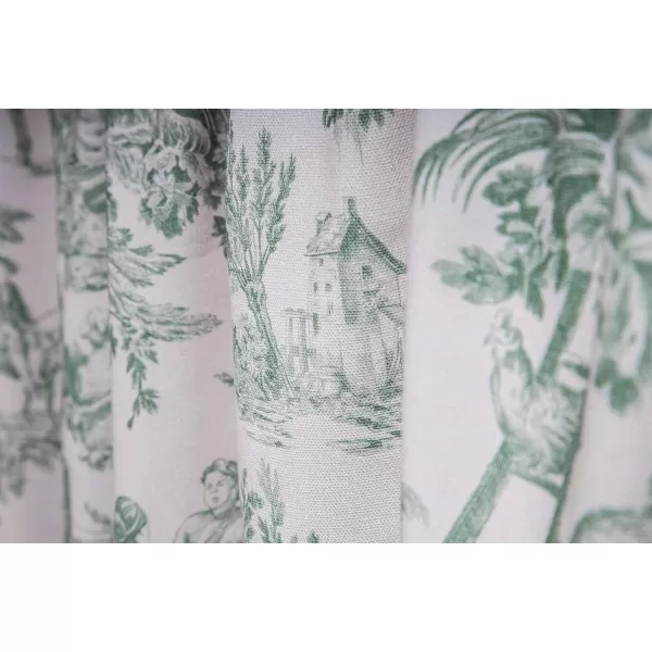 Maison d Hermine Canton 100 Cotton Set of 3 Kitchen Window Curtain for Cafe Kitchen Bedroom Home 2 Tiers 28x36 and 1 Valance 56x1813  the Miller  Antique Green