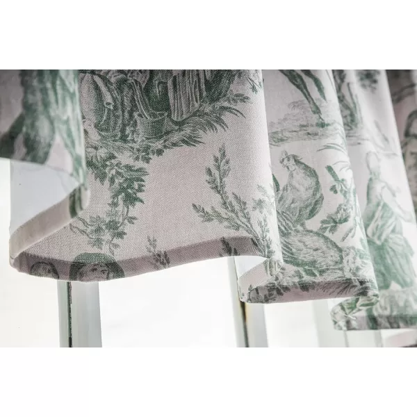 Maison d Hermine Canton 100 Cotton Set of 3 Kitchen Window Curtain for Cafe Kitchen Bedroom Home 2 Tiers 28x36 and 1 Valance 56x1813  the Miller  Antique Green