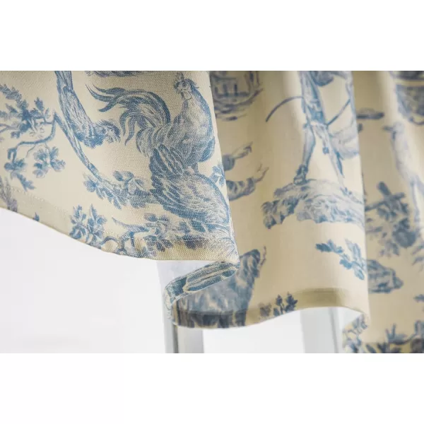 Maison d Hermine Canton 100 Cotton Set of 3 Kitchen Window Curtain for Cafe Kitchen Bedroom Home 2 Tiers 28x36 and 1 Valance 56x1814  the Miller  Blue