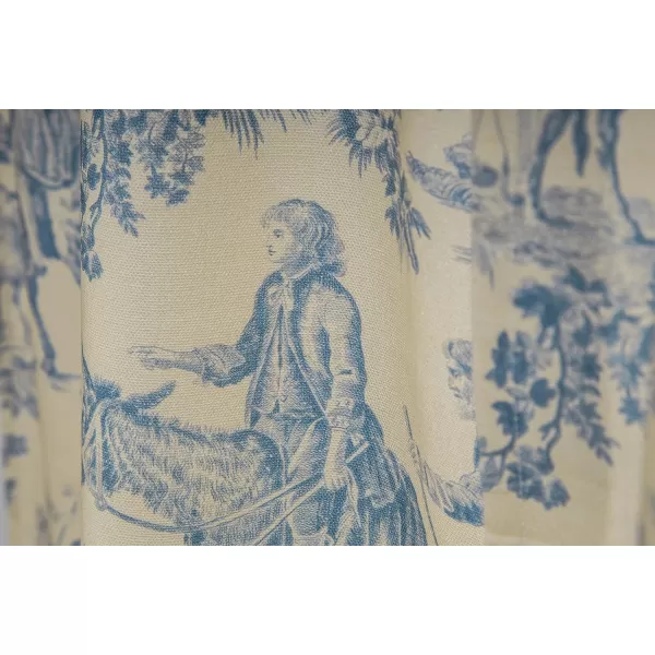 Maison d Hermine Canton 100 Cotton Set of 3 Kitchen Window Curtain for Cafe Kitchen Bedroom Home 2 Tiers 28x36 and 1 Valance 56x1814  the Miller  Blue